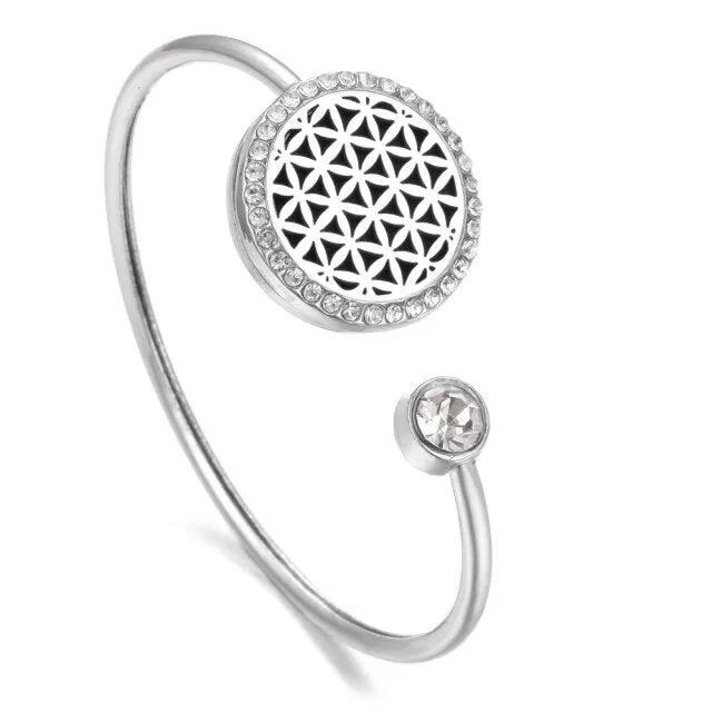 New Aromatherapy Bracelet Stainless Steel Aroma Diffuser Lockets Perfume Essential Oil Diffuser Bracelet Tree of Life Bracelets