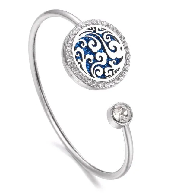 New Aromatherapy Bracelet Stainless Steel Aroma Diffuser Lockets Perfume Essential Oil Diffuser Bracelet Tree of Life Bracelets