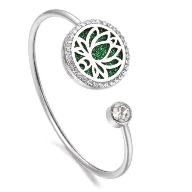 New Aromatherapy Bracelet Stainless Steel Aroma Diffuser Lockets Perfume Essential Oil Diffuser Bracelet Tree of Life Bracelets
