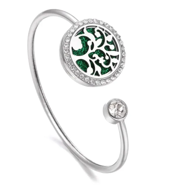 New Aromatherapy Bracelet Stainless Steel Aroma Diffuser Lockets Perfume Essential Oil Diffuser Bracelet Tree of Life Bracelets