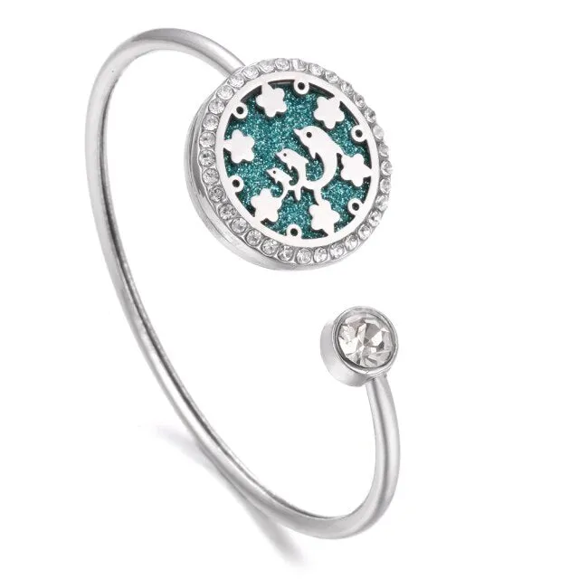 New Aromatherapy Bracelet Stainless Steel Aroma Diffuser Lockets Perfume Essential Oil Diffuser Bracelet Tree of Life Bracelets