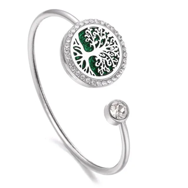 New Aromatherapy Bracelet Stainless Steel Aroma Diffuser Lockets Perfume Essential Oil Diffuser Bracelet Tree of Life Bracelets