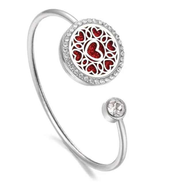 New Aromatherapy Bracelet Stainless Steel Aroma Diffuser Lockets Perfume Essential Oil Diffuser Bracelet Tree of Life Bracelets