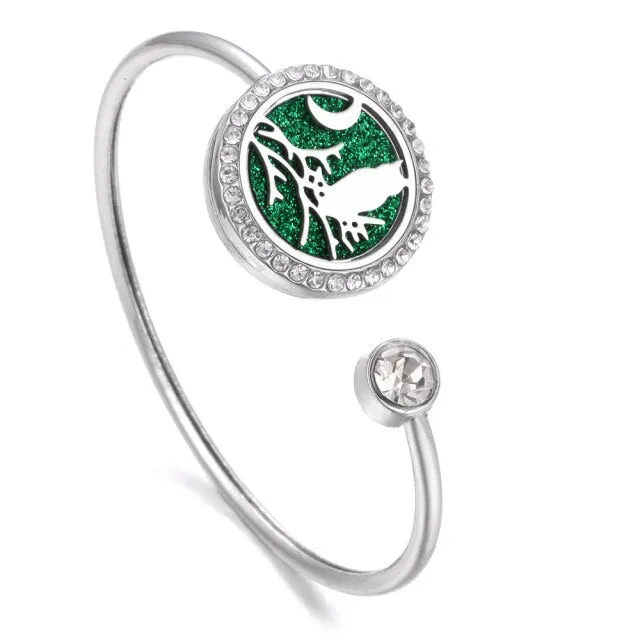 New Aromatherapy Bracelet Stainless Steel Aroma Diffuser Lockets Perfume Essential Oil Diffuser Bracelet Tree of Life Bracelets