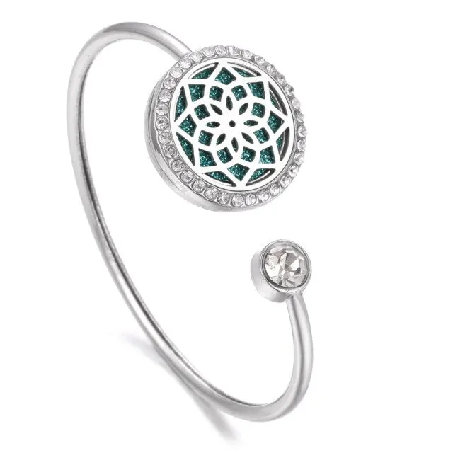 New Aromatherapy Bracelet Stainless Steel Aroma Diffuser Lockets Perfume Essential Oil Diffuser Bracelet Tree of Life Bracelets