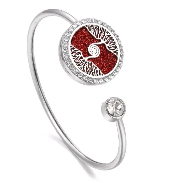 New Aromatherapy Bracelet Stainless Steel Aroma Diffuser Lockets Perfume Essential Oil Diffuser Bracelet Tree of Life Bracelets