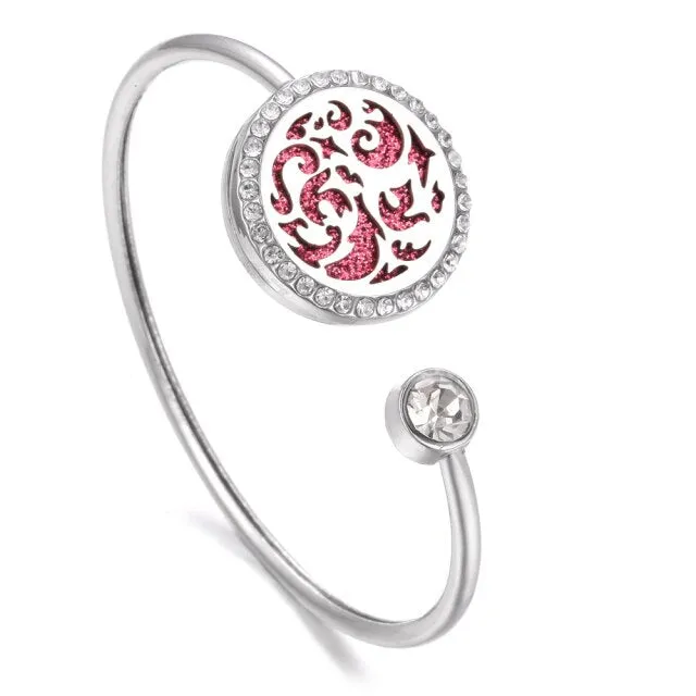 New Aromatherapy Bracelet Stainless Steel Aroma Diffuser Lockets Perfume Essential Oil Diffuser Bracelet Tree of Life Bracelets
