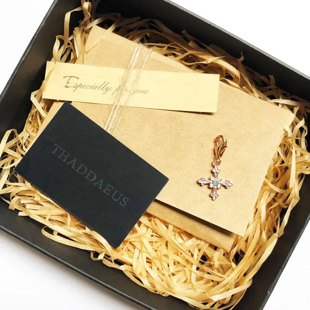 New Arrival Victorian Cross Dangle Charm Pendants For Women Sterling Silver Regal Colours Christian Jewellery