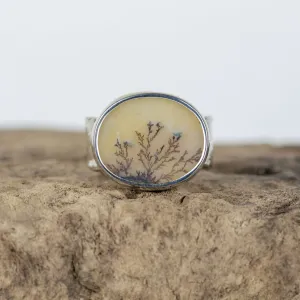 No.249 - Silver Dendritic Agate Ring - Size K