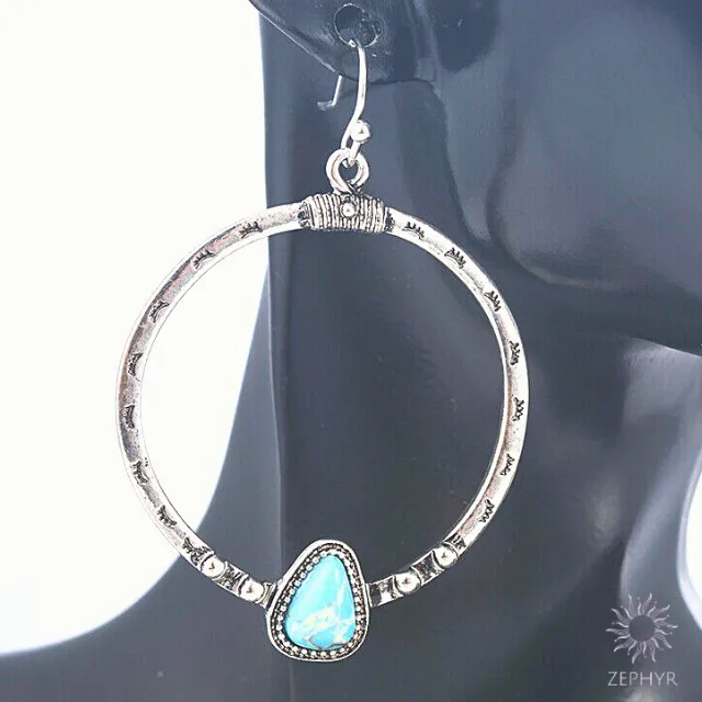 Ocean Energy Turquoises Hoop Earrings