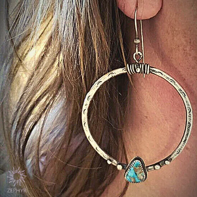 Ocean Energy Turquoises Hoop Earrings