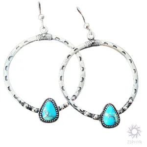 Ocean Energy Turquoises Hoop Earrings