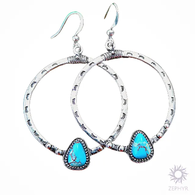 Ocean Energy Turquoises Hoop Earrings