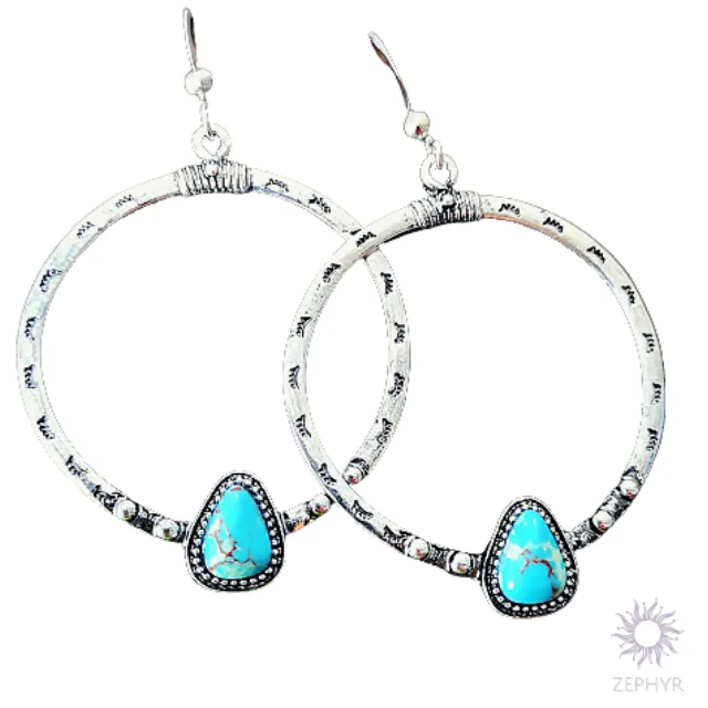 Ocean Energy Turquoises Hoop Earrings