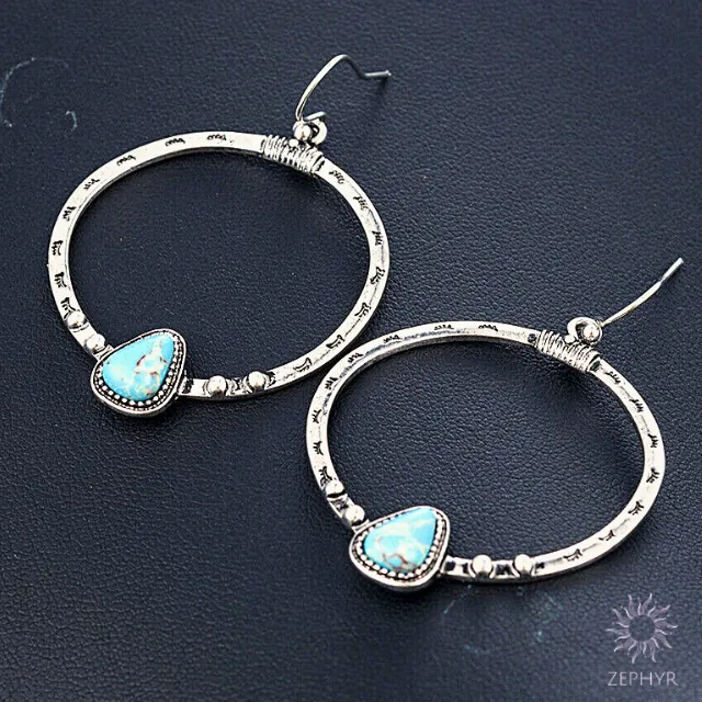 Ocean Energy Turquoises Hoop Earrings