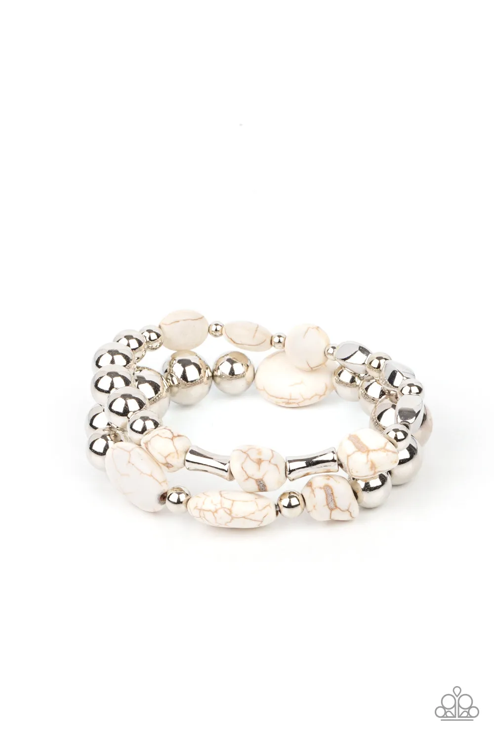 Open Door Jewelry - Authentically Artisan - White Bracelet - Paparazzi Accessories