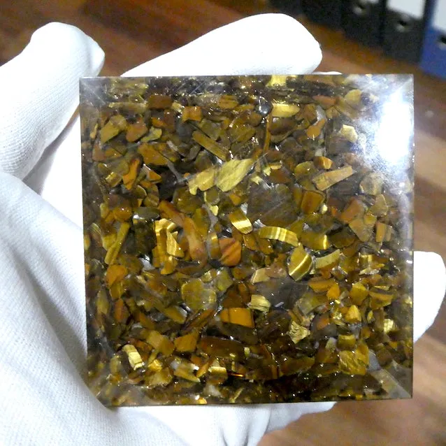 Orgonite Pyramid with Tiger Eye