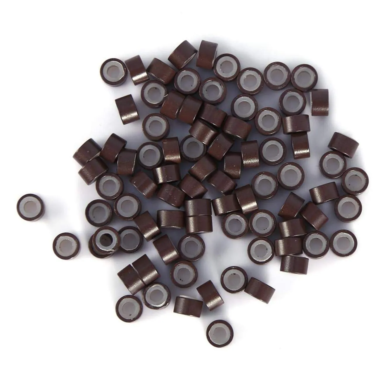 Orgrimmar Hair Extension Tool Kit Hair Extension Remove Pliers Pulling Hook 500 PCS Micro Silicone Rings Bead Device Tool Kits for Professional Hair Styling Tools Accessory  (Brown)