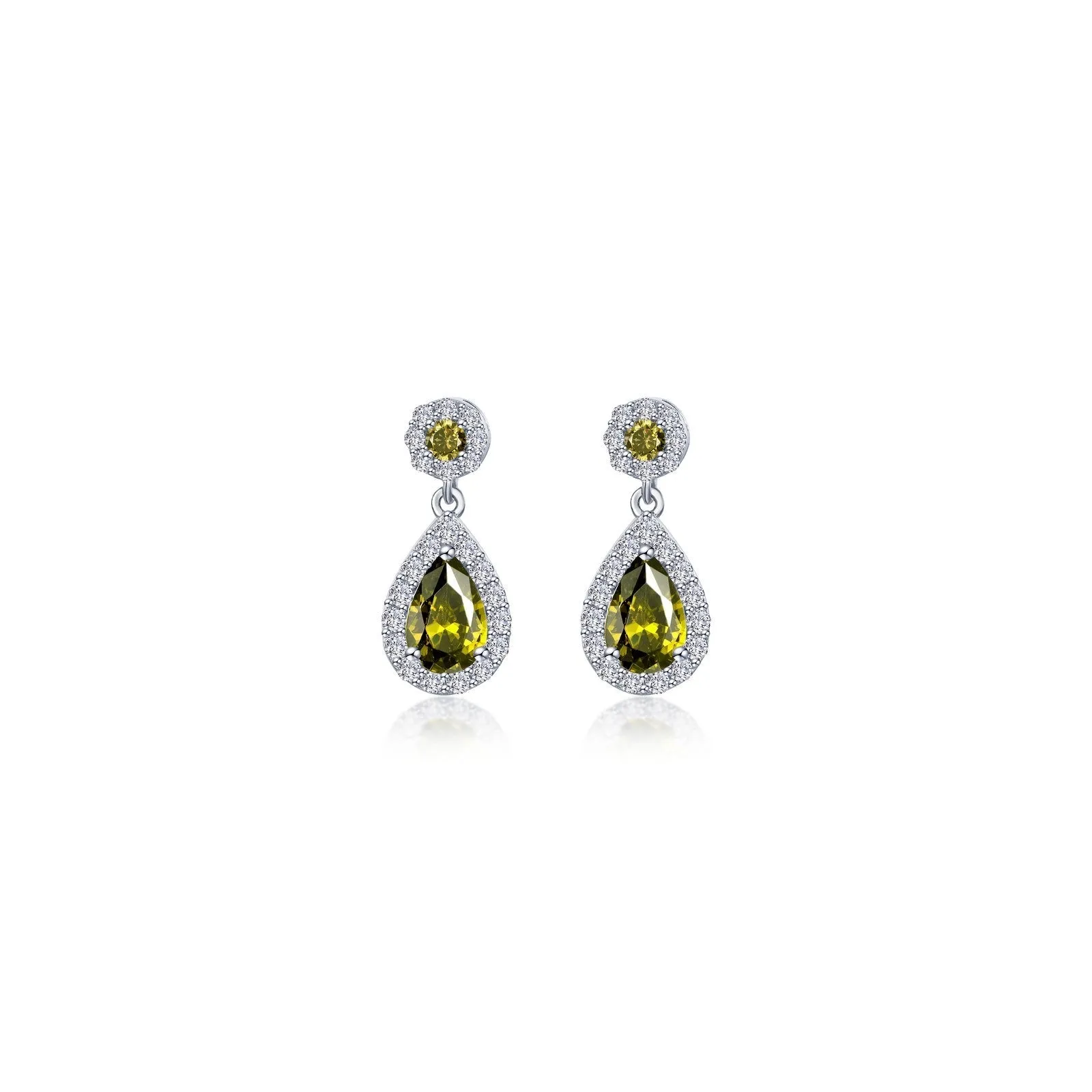 Oval Halo Drop Earrings E0590GNP00