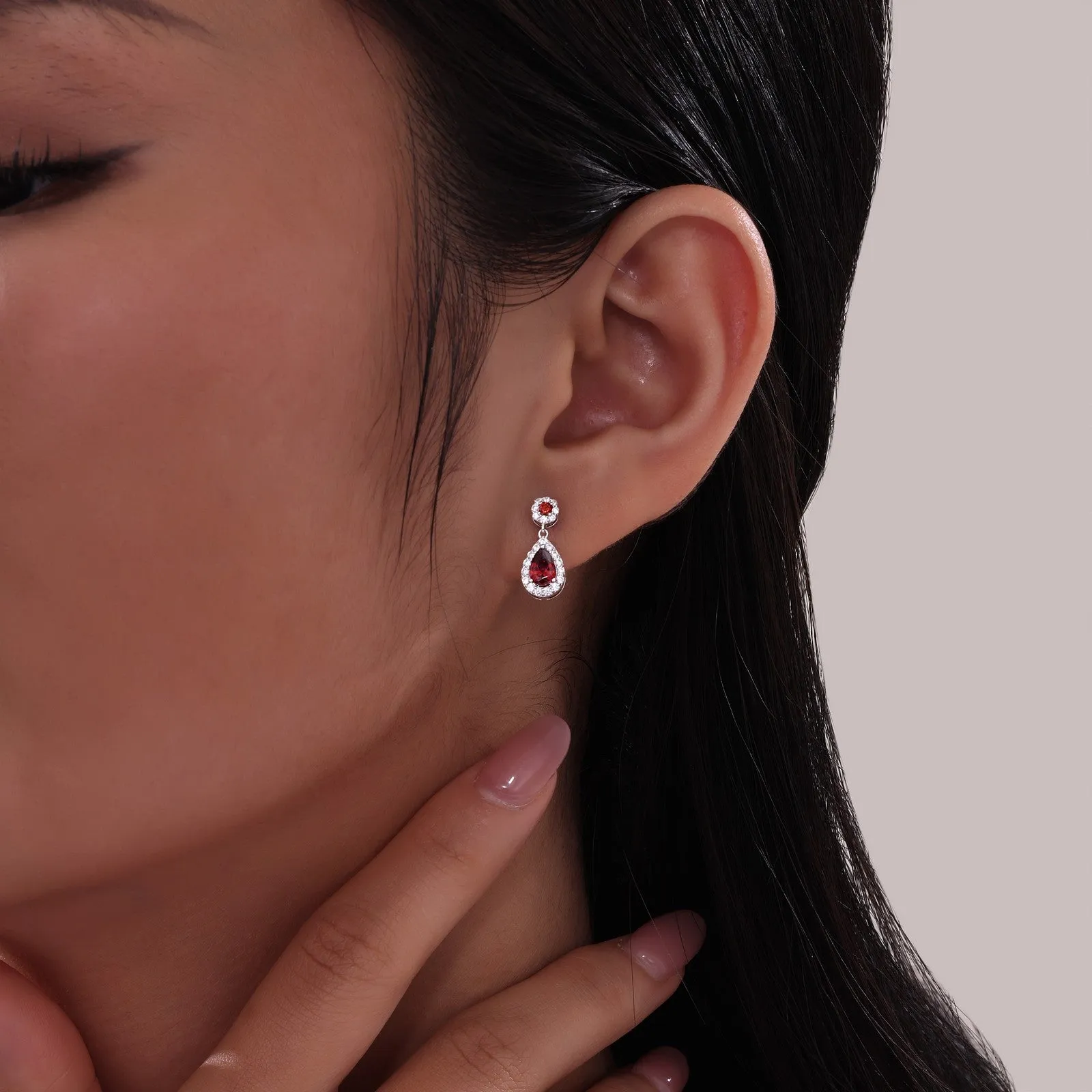 Oval Halo Drop Earrings E0590GNP00