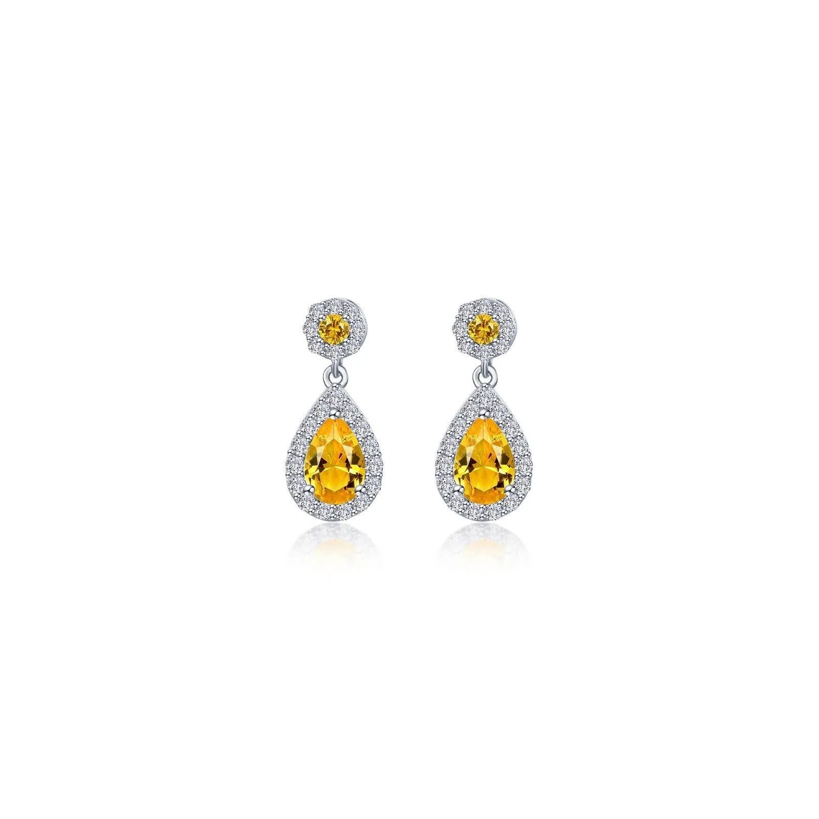 Oval Halo Drop Earrings E0590GNP00