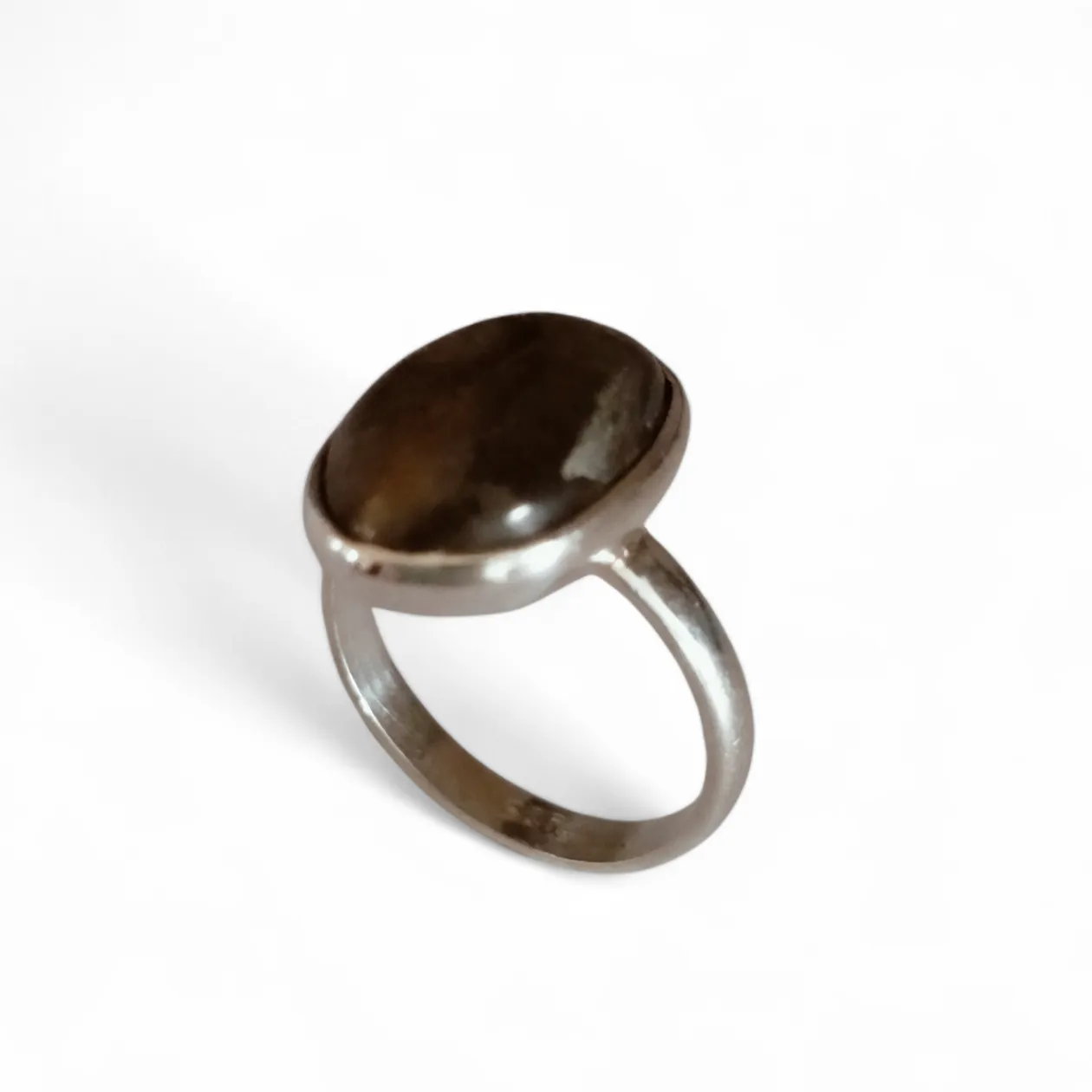 Oval Labradorite and 925 Silver Ring