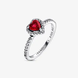 Pandora Elevated Red Heart Ring