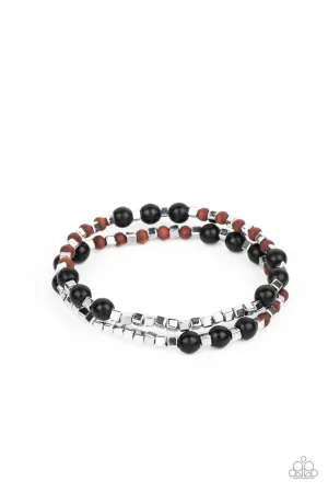 Paparazzi Backcountry Beauty Black Stretch Bracelet - P9SE-BKXX-295XX