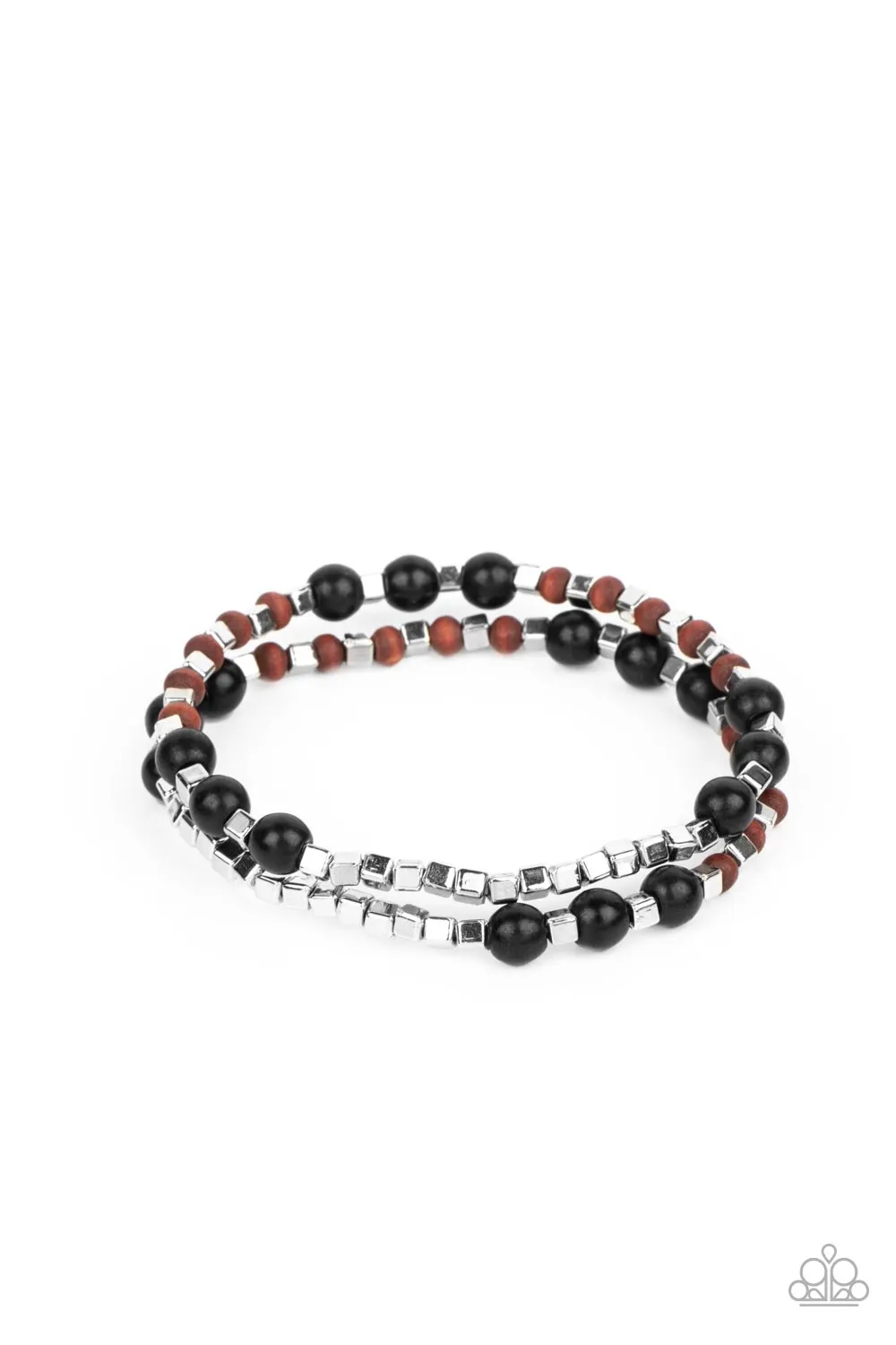 Paparazzi Backcountry Beauty Black Stretch Bracelet - P9SE-BKXX-295XX