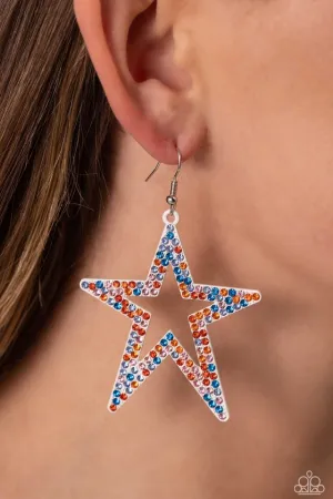 Paparazzi Earring ~ Rockstar Energy - White