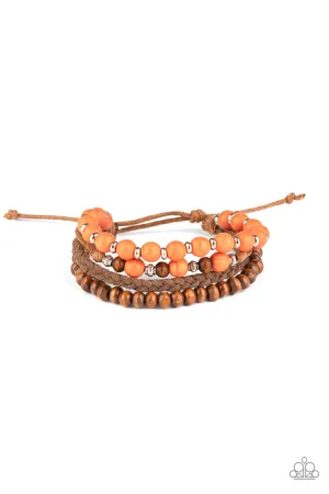 Paparazzi Renewable Energy Orange Sliding Knot Bracelet - P9SE-UROG-142XX
