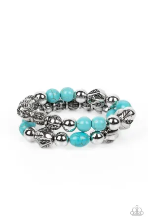 Paparazzi Sagebrush Saga Blue Stretch Bracelet - P9SE-BLXX-422XX