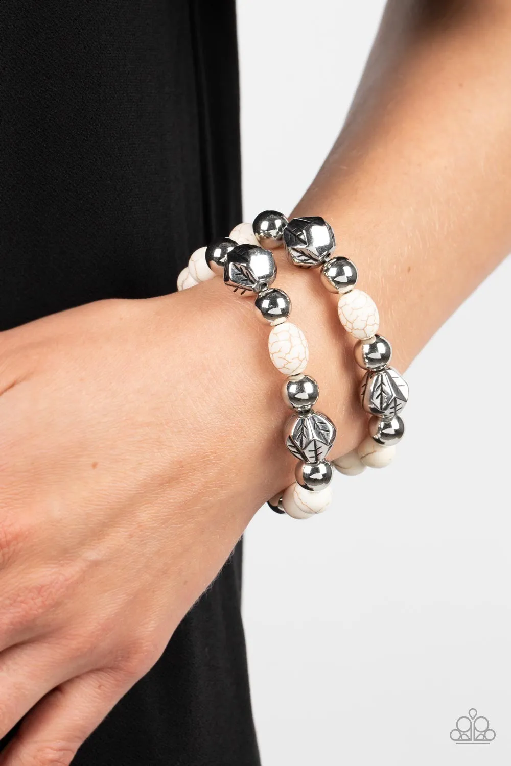 Paparazzi Sagebrush Saga - White  Bracelet P9SE-WTXX-249XX
