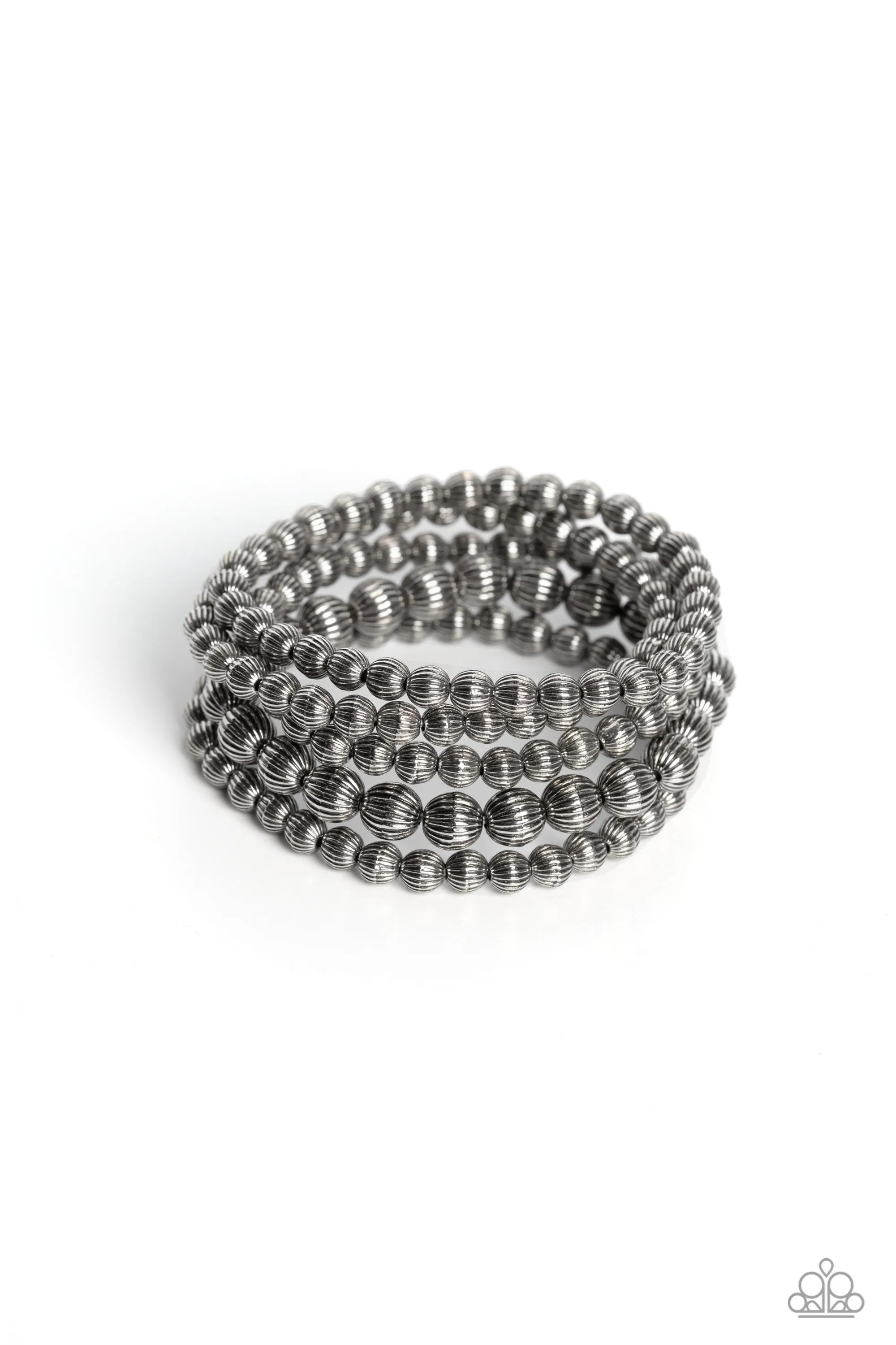 Paparazzi Sonoran Stripes - Silver Bracelet P9SE-SVXX-165XX