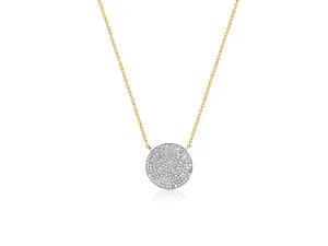 Pave Diamond Disc Necklace