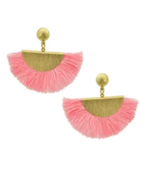 Peach Fringed Earrings
