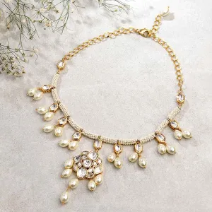 Pearl Necklace With Kundan Polki - MYJBRBLN 19