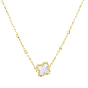 Pearl Quatrefoil & Ball Chain Necklace