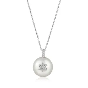 Pearl with Jewish Star Necklace