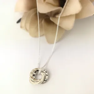 Personalised Mini Russian Rings Pendant - SP2509