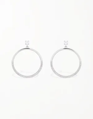 Platinum Posh Hoop & Sparkle Drop Earrings for Chic Style