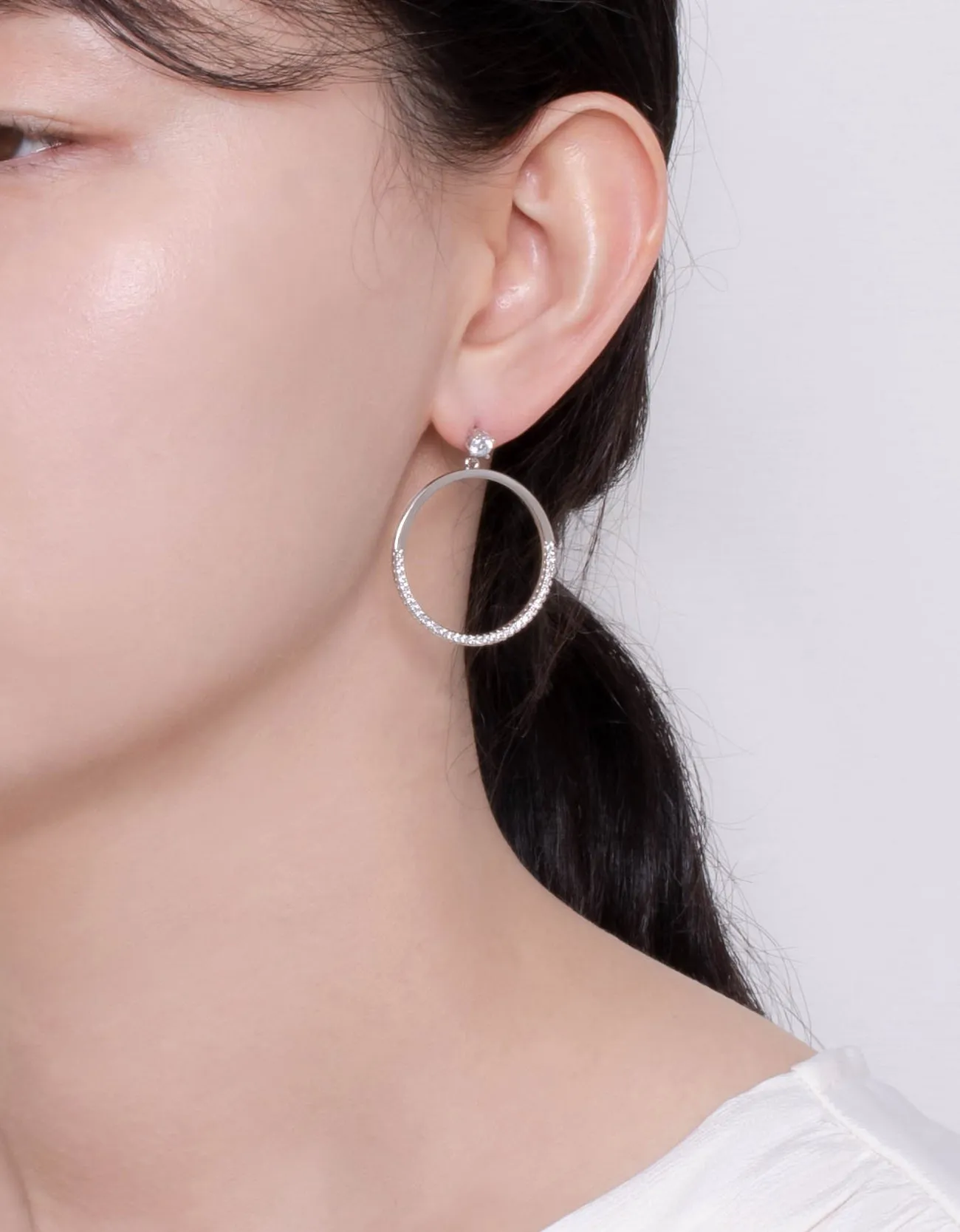 Platinum Posh Hoop & Sparkle Drop Earrings for Chic Style