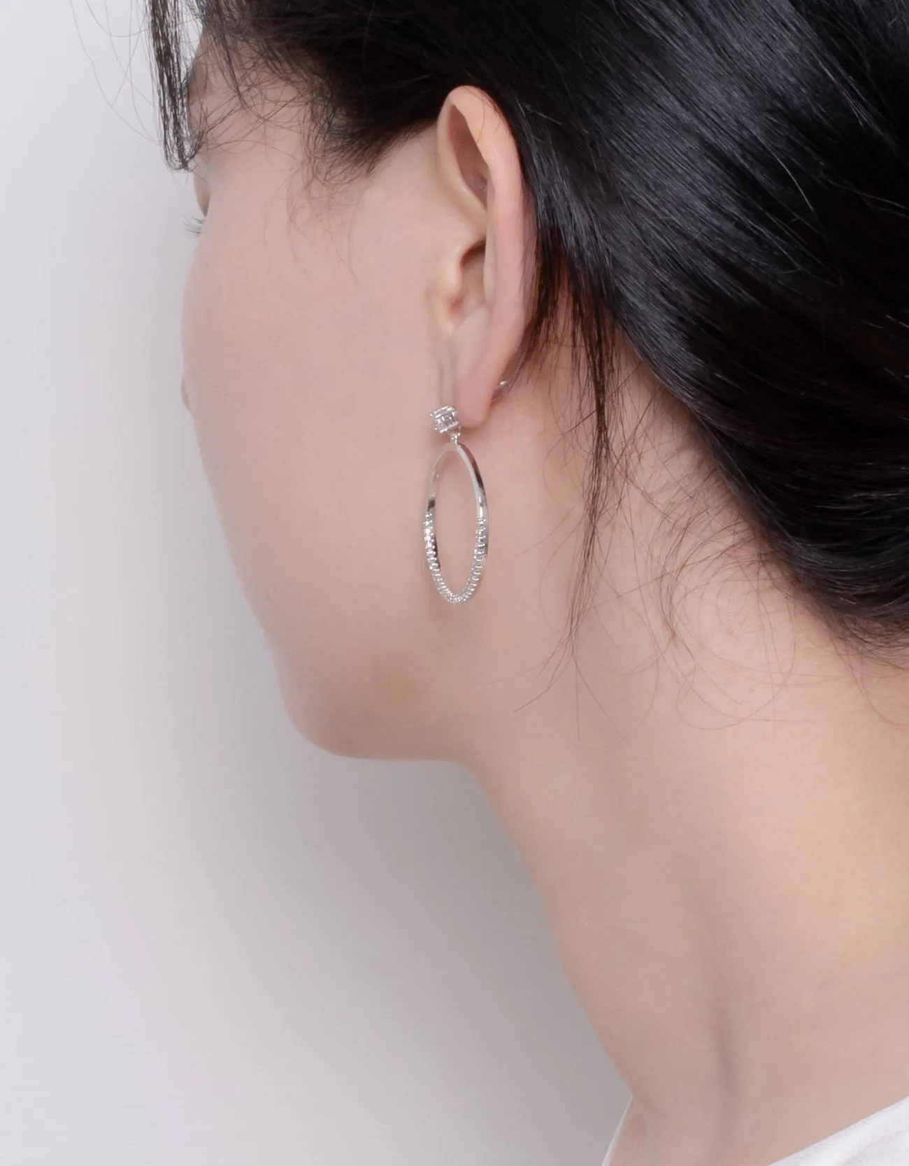 Platinum Posh Hoop & Sparkle Drop Earrings for Chic Style