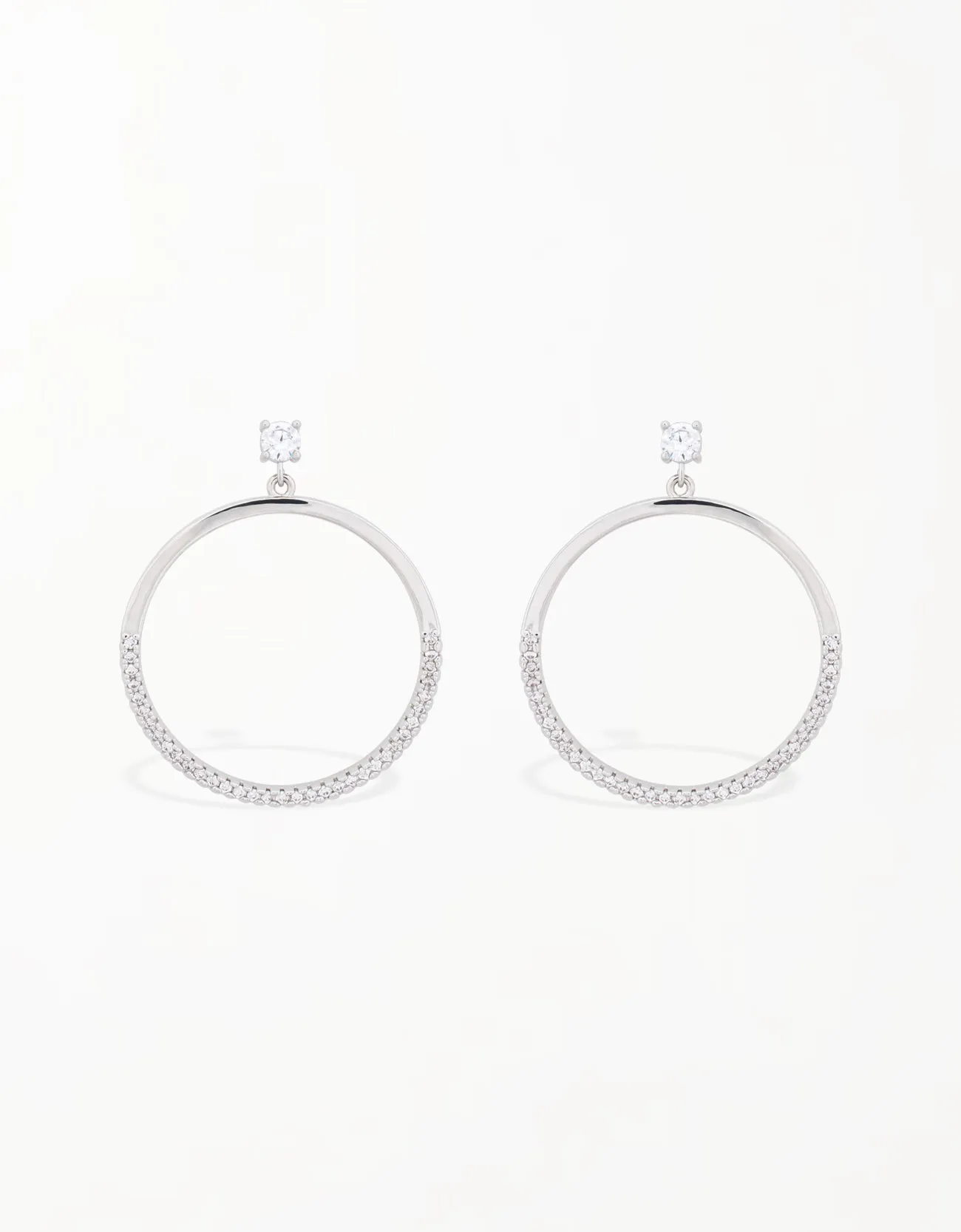 Platinum Posh Hoop & Sparkle Drop Earrings for Chic Style