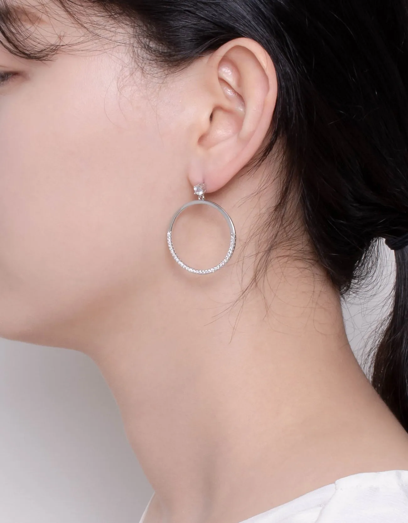 Platinum Posh Hoop & Sparkle Drop Earrings for Chic Style