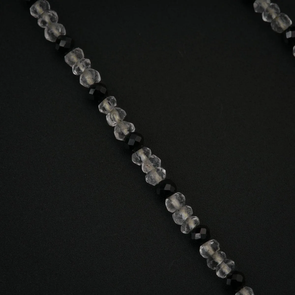 Polka Dots Bow Necklace with Crystals and Black Spinels