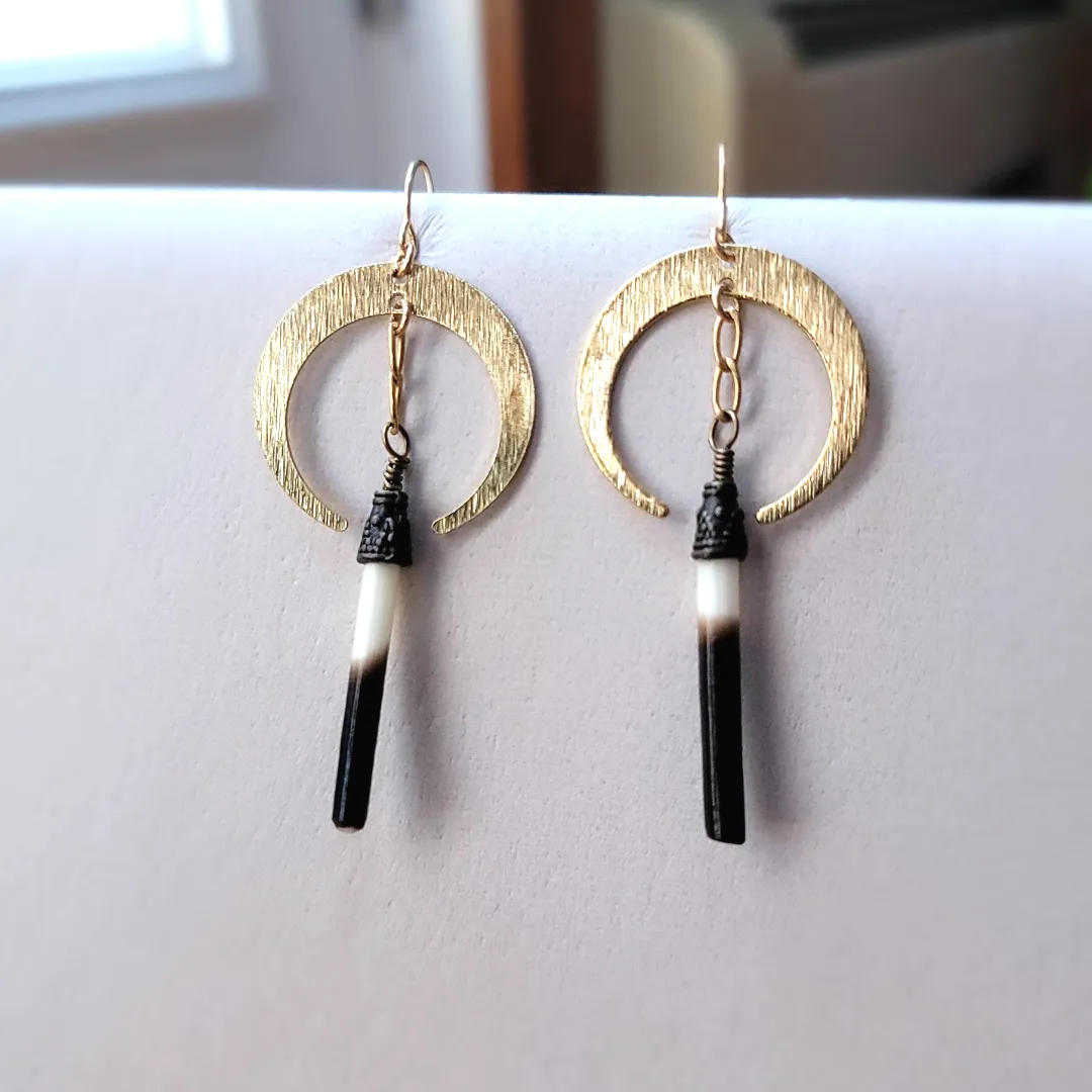 Porcupine Quill Celestial Earrings
