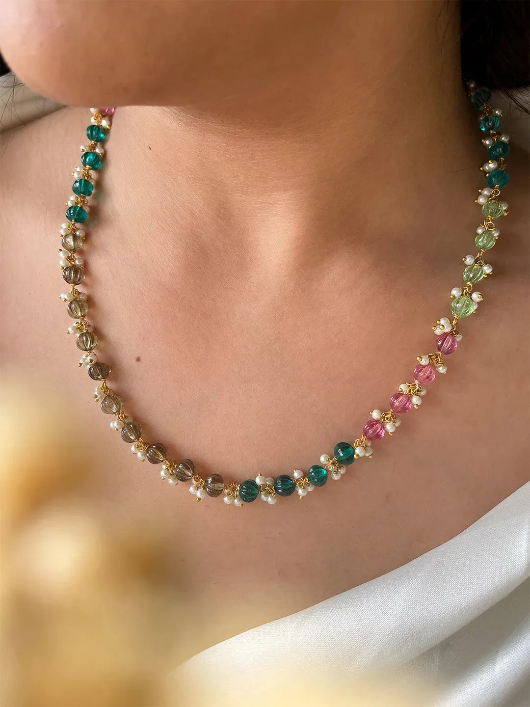 Pumpkin Shape Beads With Hand Crafted Guchi Puaai