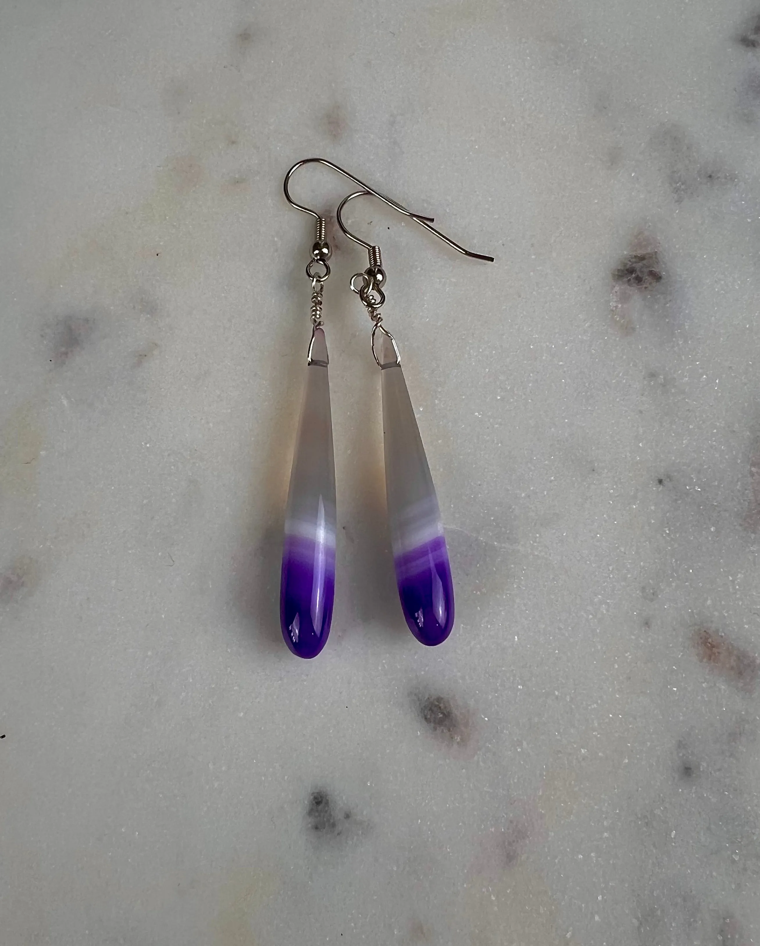Purple Chalcedony Earrings