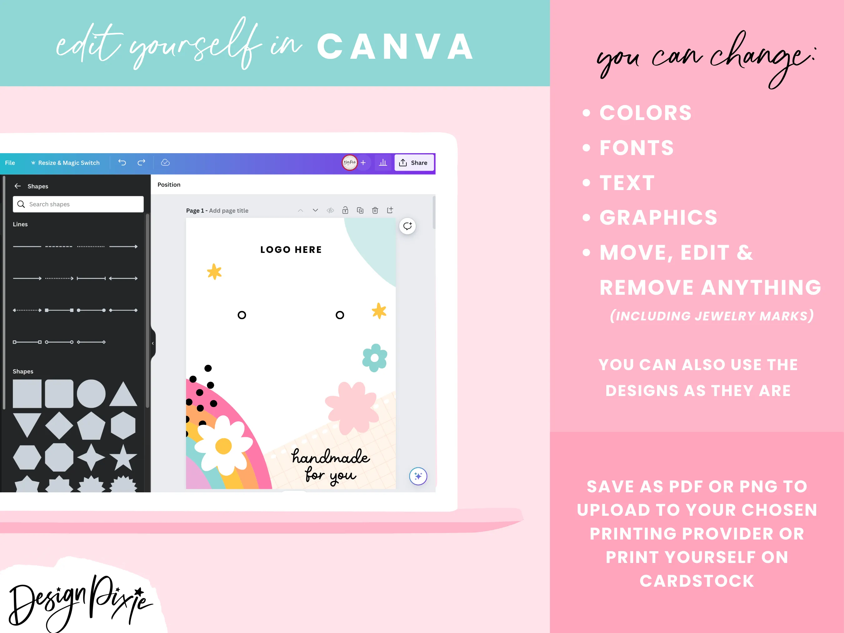 Rainbow Display Card Templates